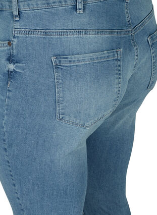 Extra slim fit Sanna jeans met slijtagedetails, Light blue denim, Packshot image number 3