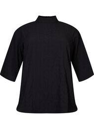 Blouse met hoge hals en 3/4 mouwen, Black