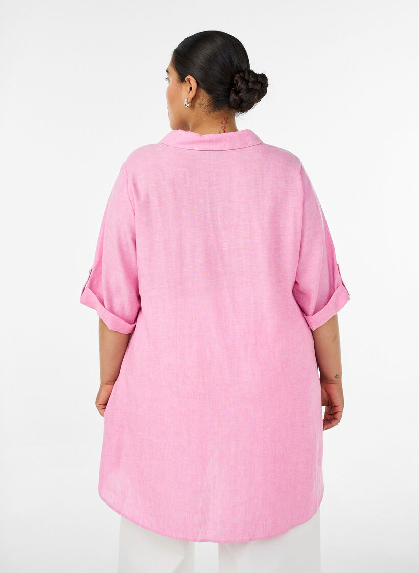Tuniek van linnen en viscose met A-vorm, 2169, Model image number 2