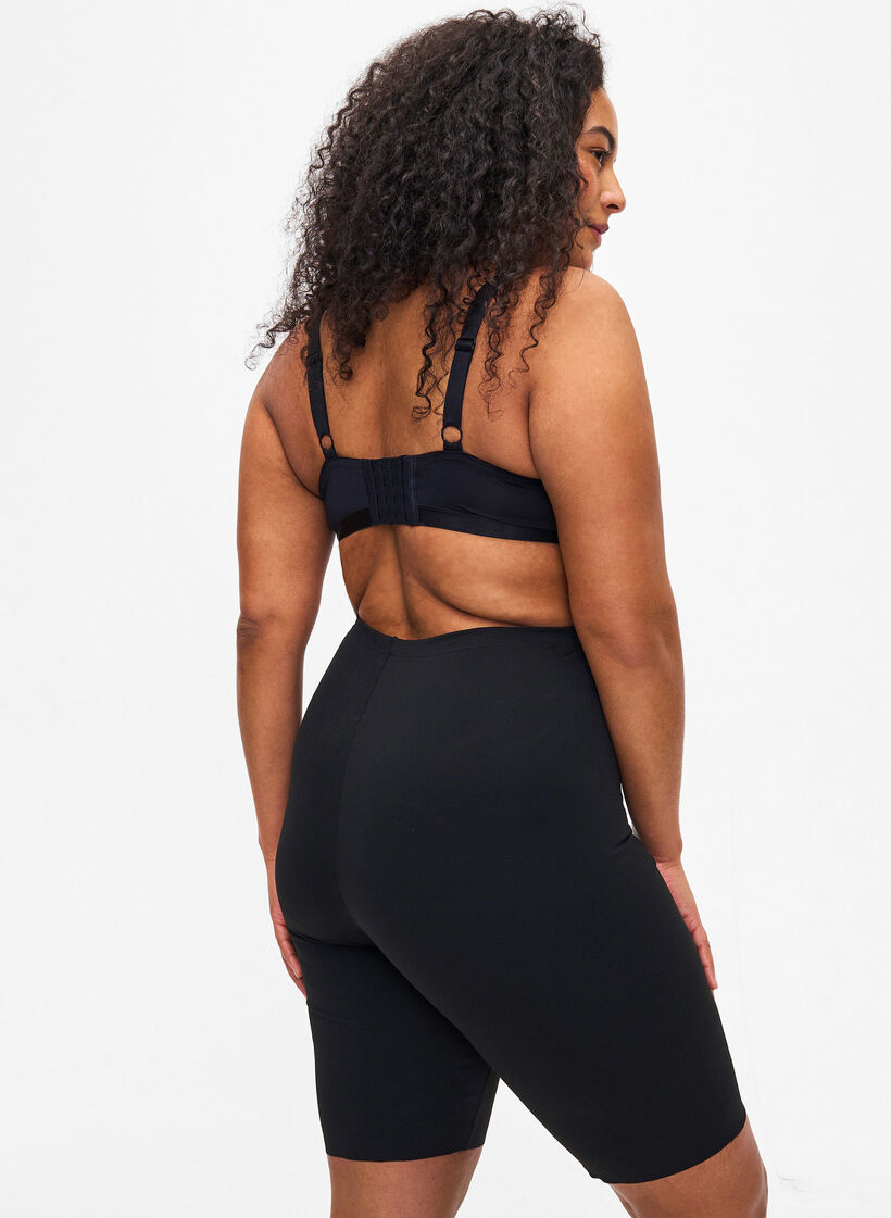 Lange, lichte shapewear korte broek, Zwart, Model image number 1