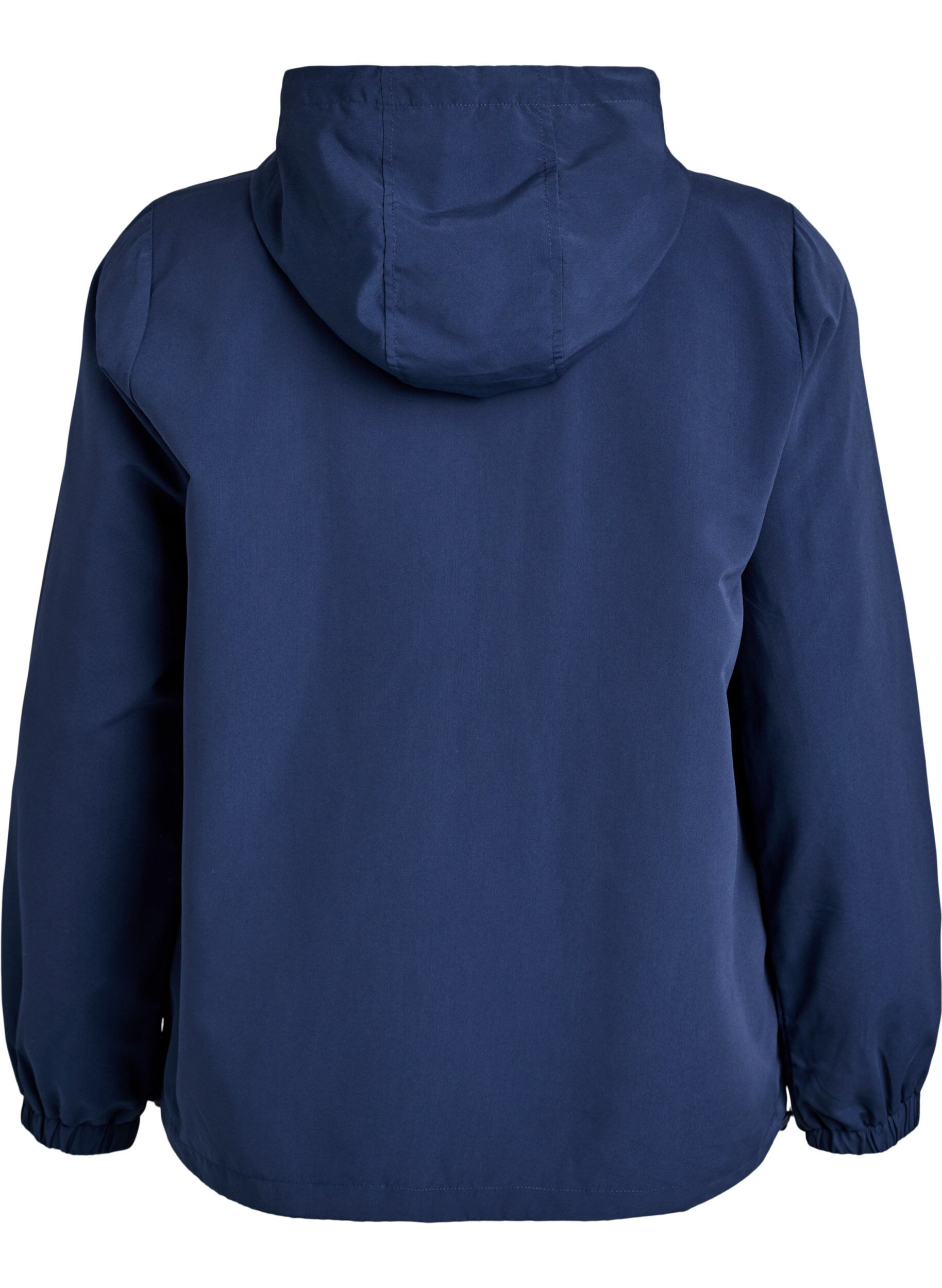 ZizziLichtgewicht jas met een capuchon en ritssluiting, Blauw, Packshot image number 1