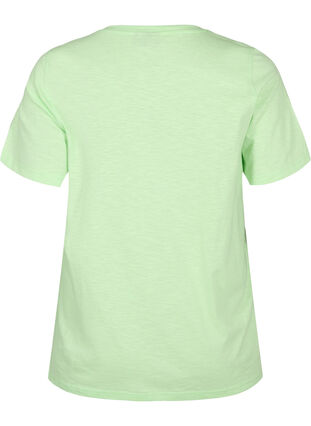 Basic t-shirt met korte mouwen en V-hals, Paradise Green, Packshot image number 1