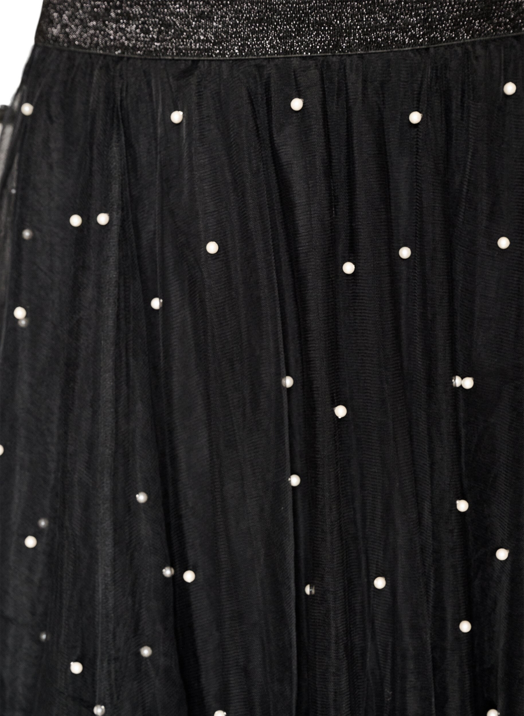 ZizziTule midirok met parels, Zwart, Packshot image number 2