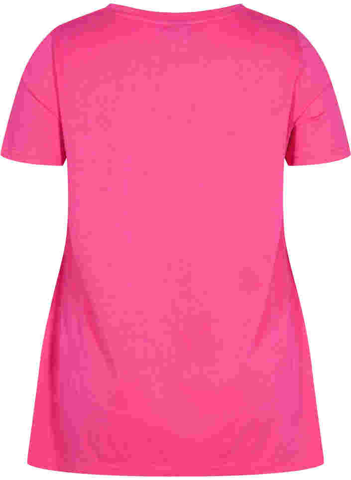 Katoenen t-shirt met korte mouwen en a-lijn, Beetroot Pur SUMMER, Packshot image number 1