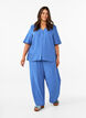 Losse broek met elastische tailleband en zakken, Blauw, Model image number 0