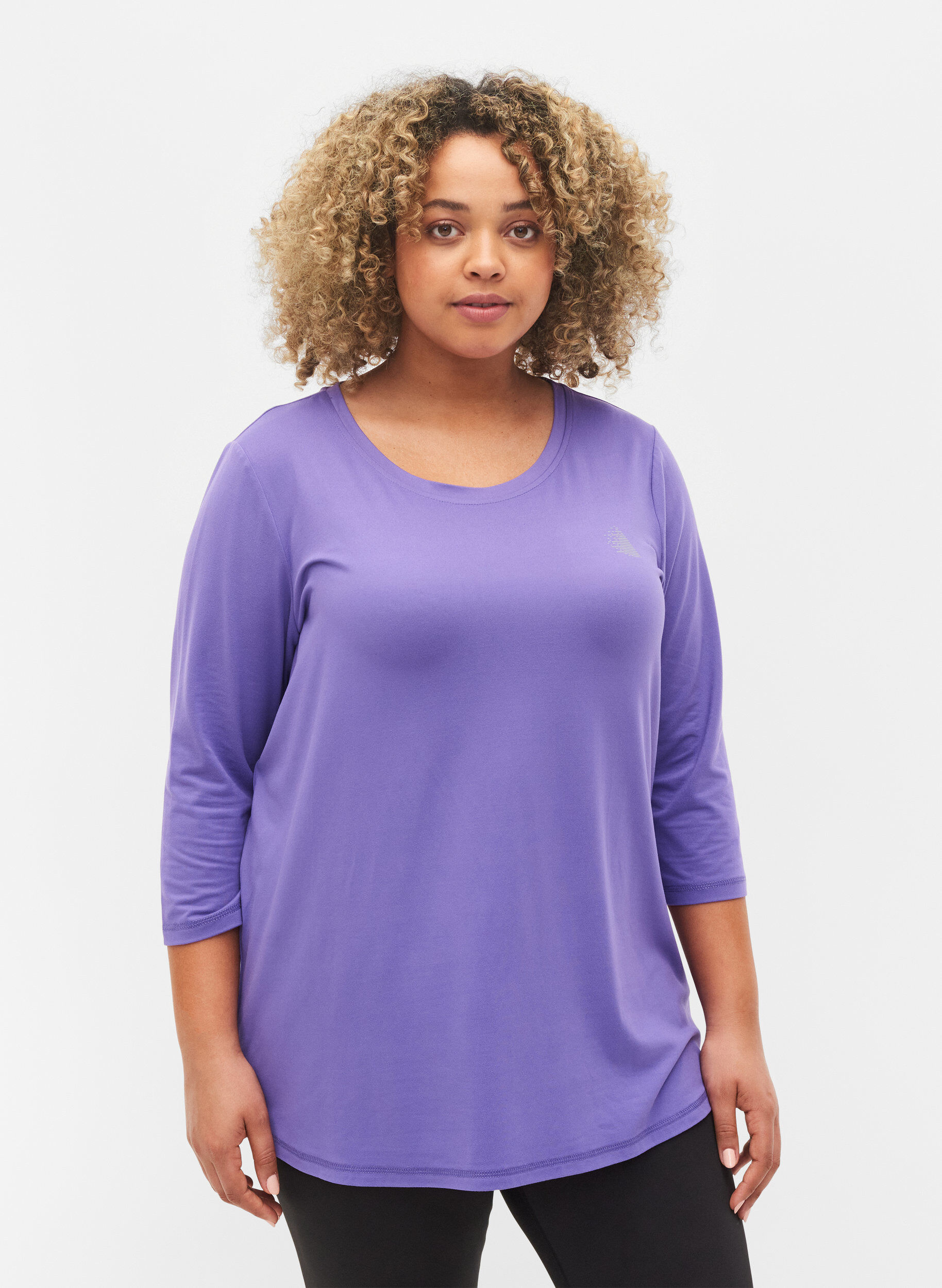 ZizziSporttop met 3/4 mouwen, Paars, Model image number 0