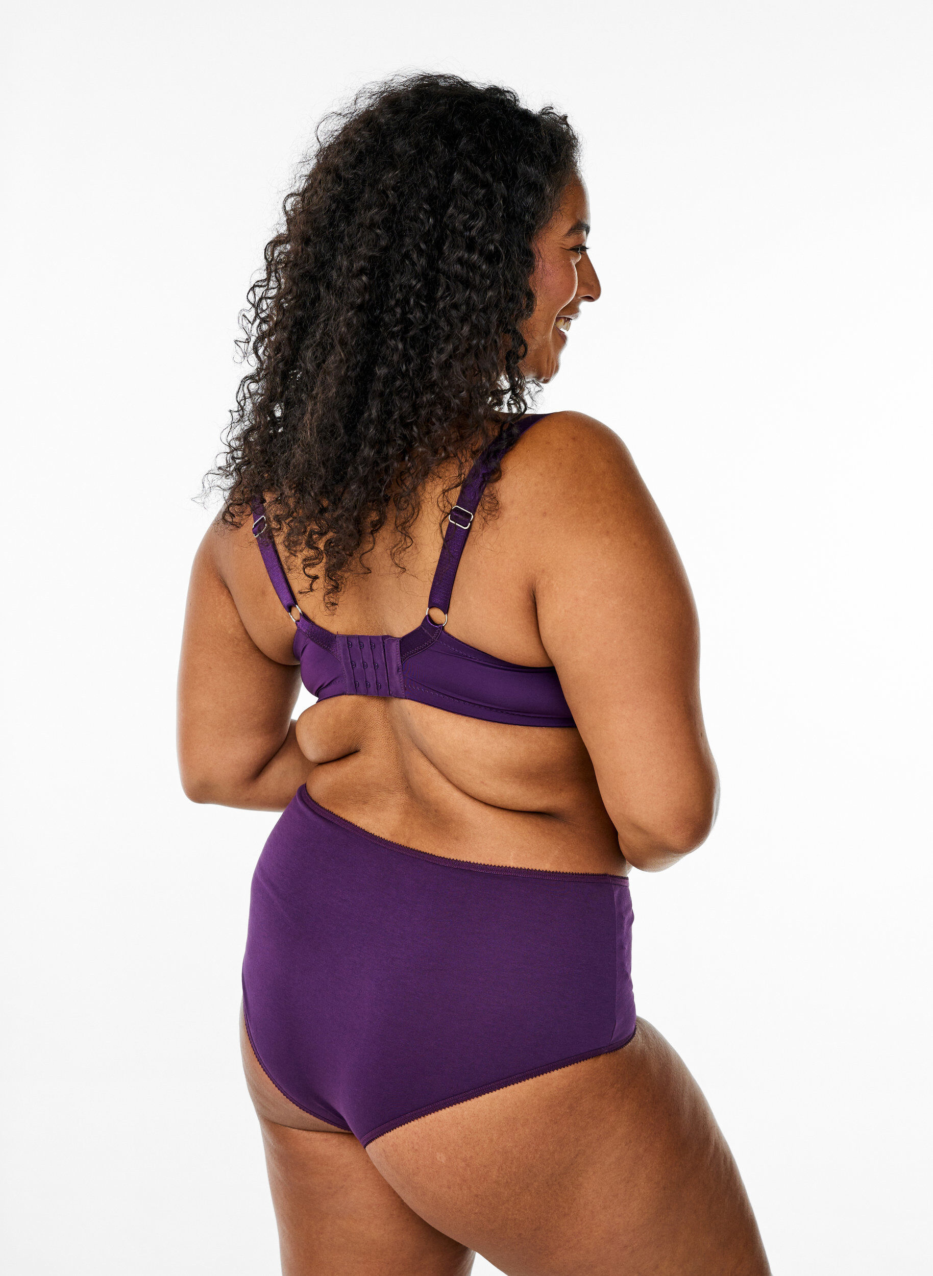 Zizzi 7-pack hipsterslip met normale taille, Paars, Model image number 1