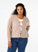 Gebreid vest met strikdetails, Simply Taupe Mel., Model image number 0