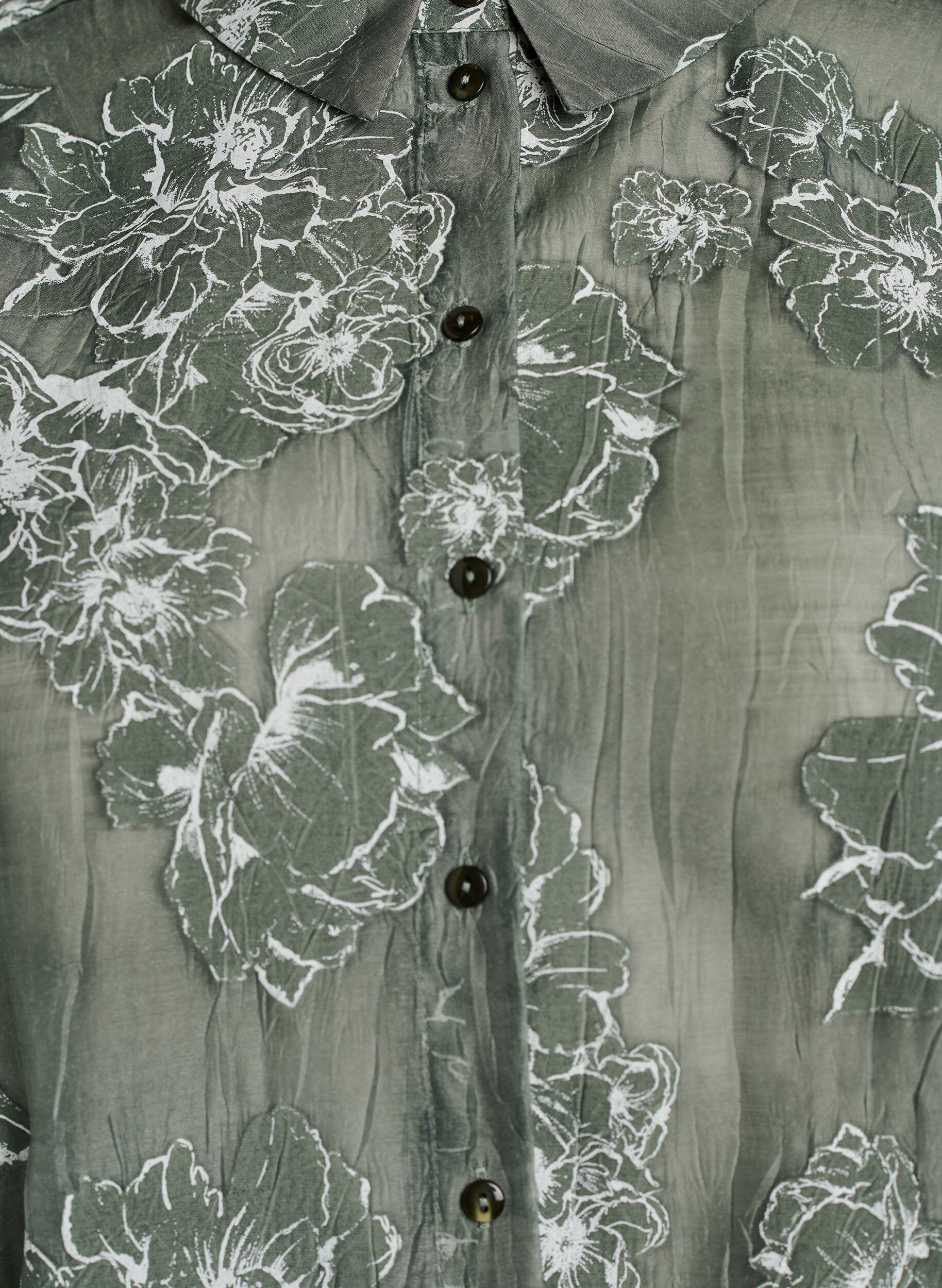 Zizzi Transparante blouse met bloemenprint, Groen, Packshot image number 2