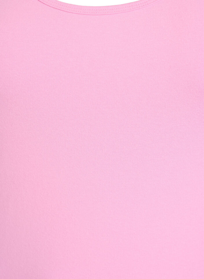 Solide kleur basis top in katoen, Roze, Packshot image number 2