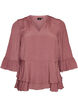 Blouse met 3/4-mouwen en ruchesdetails, Roze, Packshot image number 0