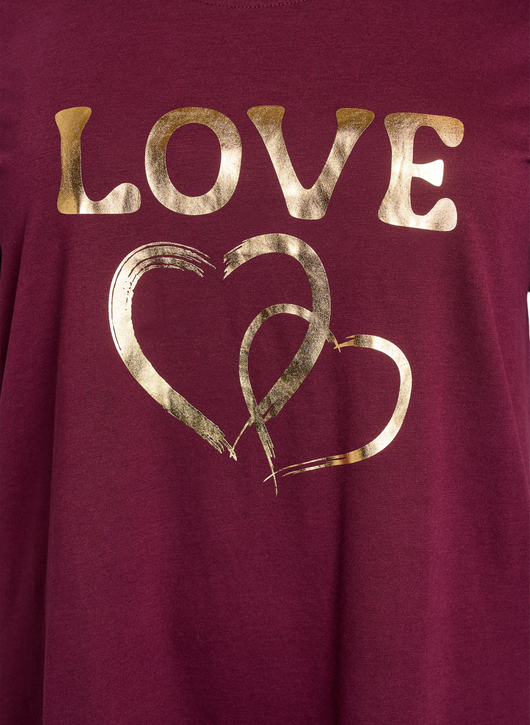 Zizzi T-shirt met print, Rood, Packshot image number 2