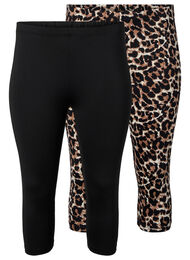 2-pack van 3/4 leggings, Black / LEO AOP