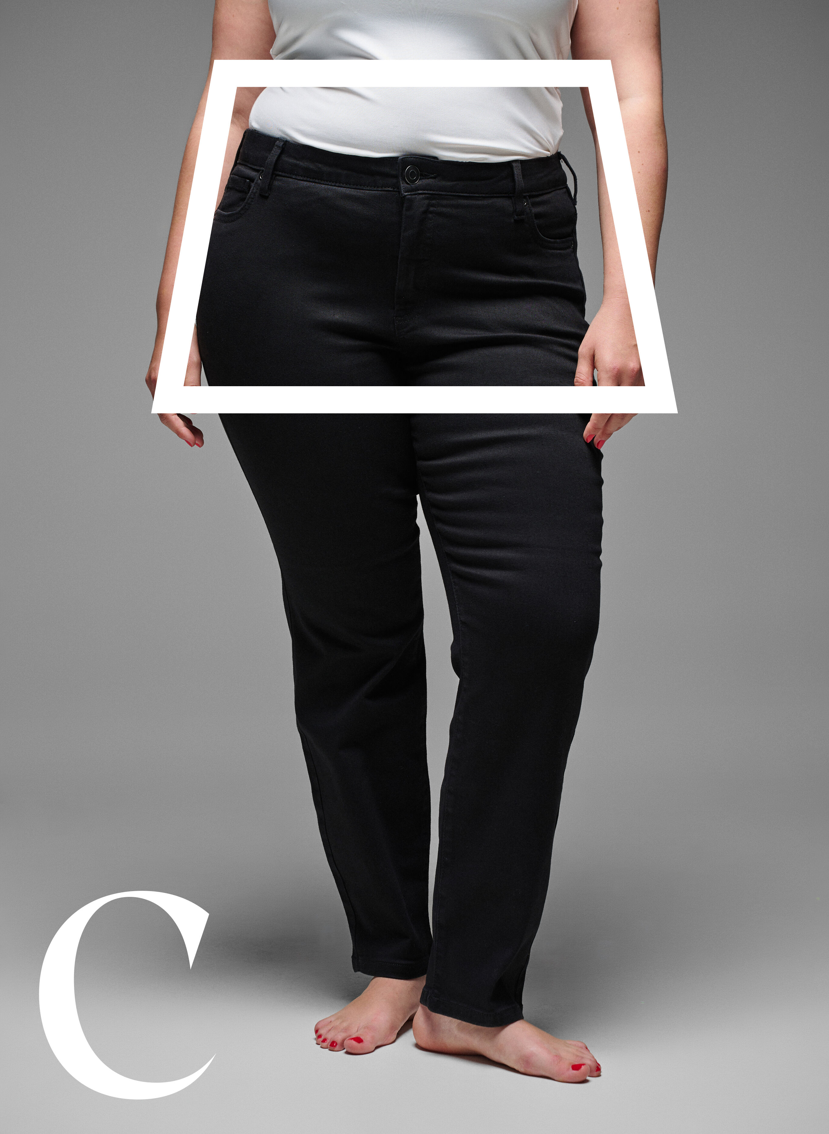 Zizzi Strakke pasvorm jeans met een normale taille, Black, Model image number 2