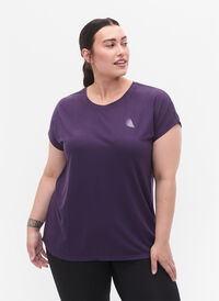 Trainings T-shirt met korte mouwen, Purple Plumeria, Model