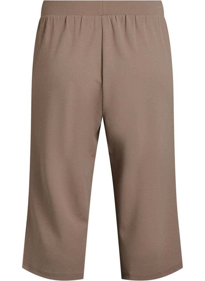 Hoog getailleerde kniebroek met losse pasvorm, Bruin, Packshot image number 1