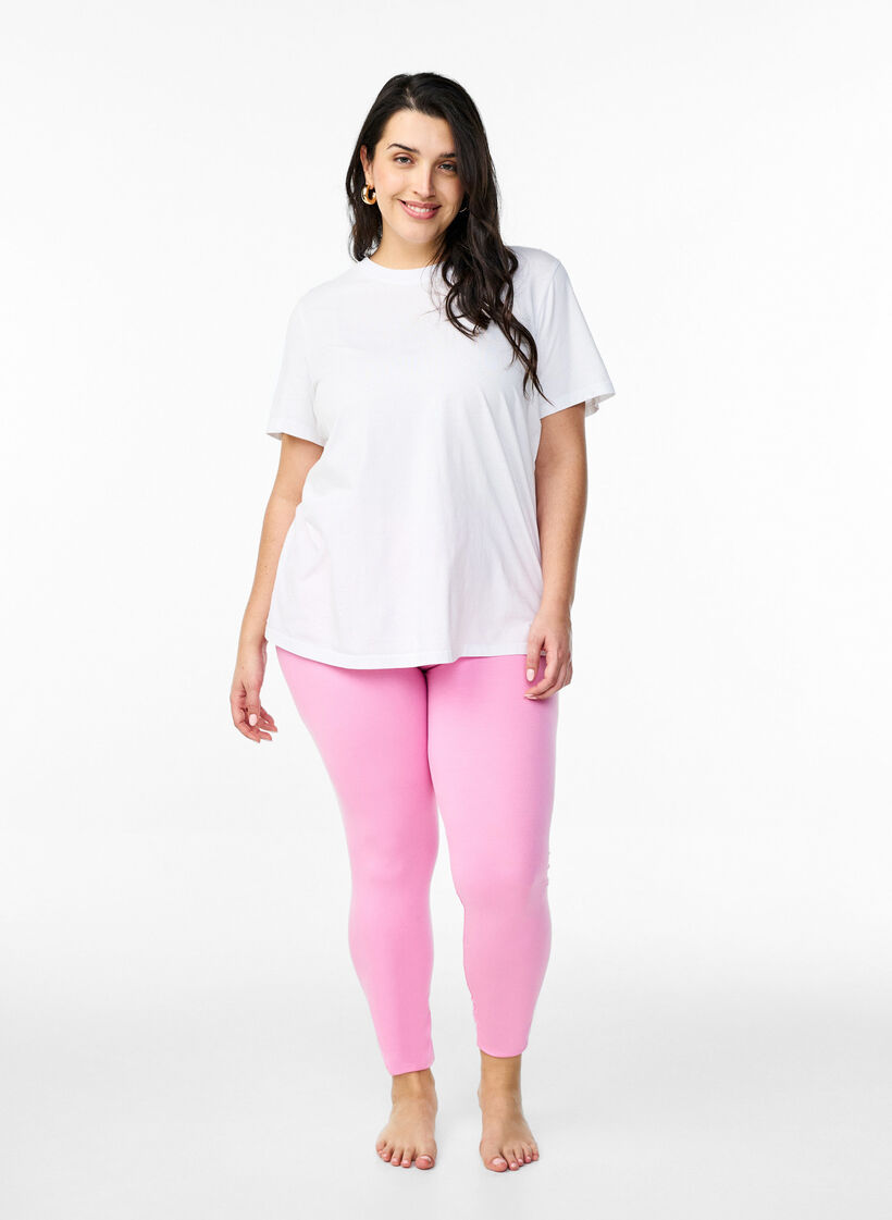 Basisleggings met extra lengte, Roze, Model image number 1