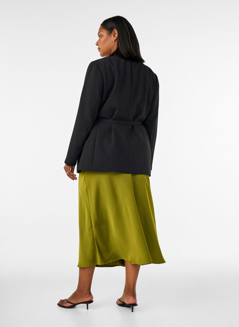 Satijnen midi rok, Groen, Model