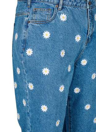 Gemma jeans met hoge taille en madeliefjes, L.B. Flower, Packshot image number 2