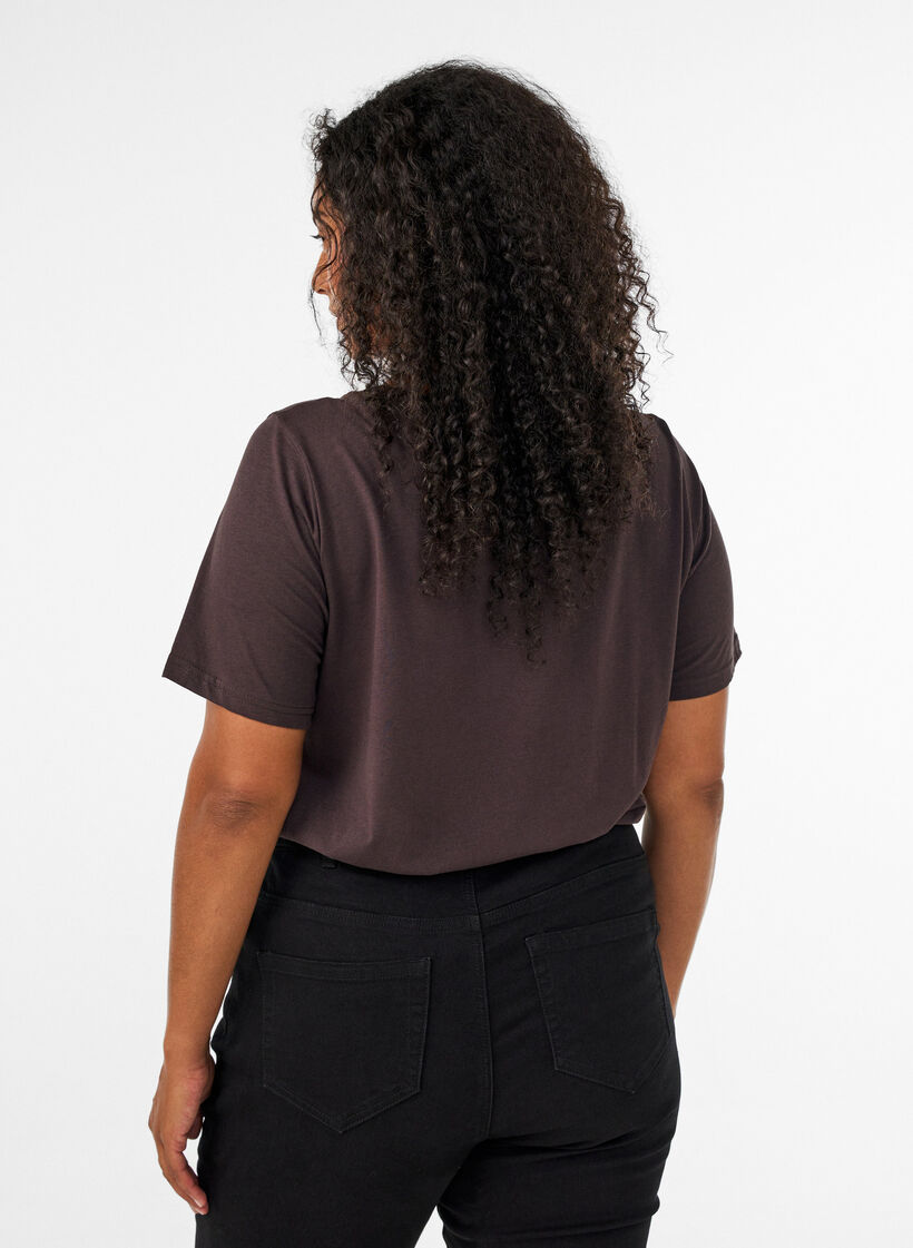 T-shirt met print, Bruin, Model image number 2
