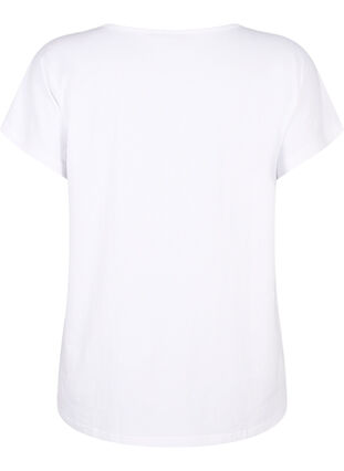 T-shirt met V-hals en borstzakje, Bright White, Packshot image number 1