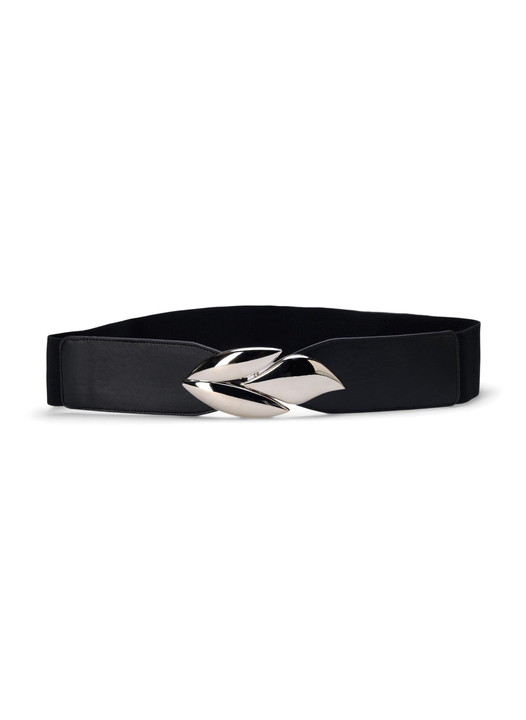 Zizzi Elastische tailleband met zilverkleurige gesp, Black Silver Buckle, Packshot image number 0