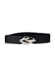 Elastische tailleband met zilverkleurige gesp, Black Silver Buckle, Packshot image number 0