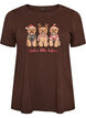 Kerst T-shirt van biologisch katoen, Bruin, Packshot image number 0
