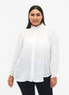 Shirt blouse met ruches, Bright White, Model image number 0