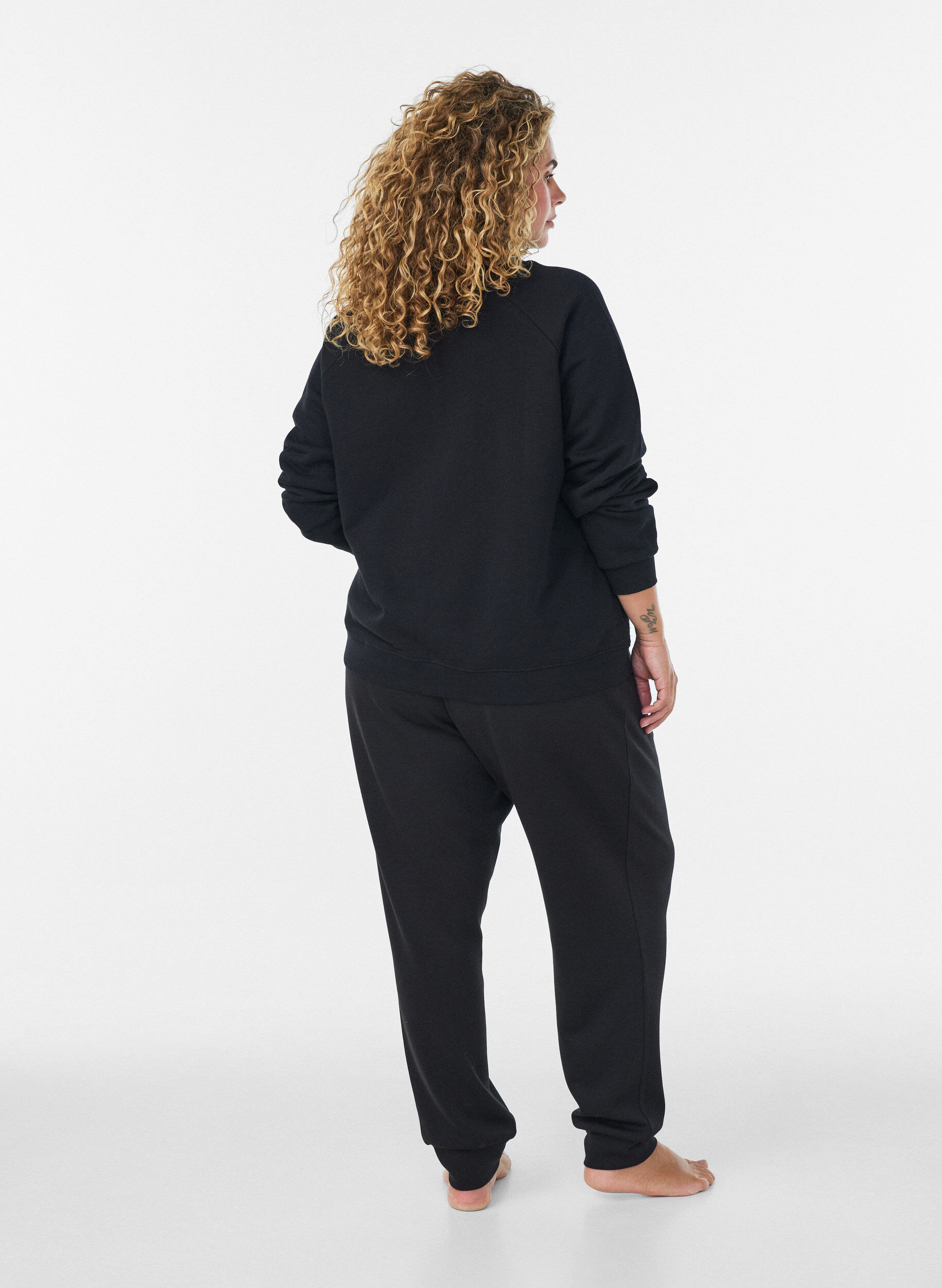 ZizziSweatvest met hoge kraag en rits, Zwart, Model image number 2