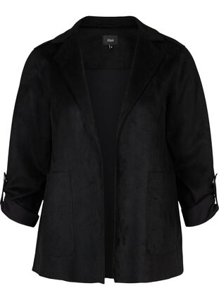 Open jas met grote zakken, Black, Packshot image number 0