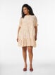 Korte viscose jurk met ruchesdetails, Geel, Model image number 1