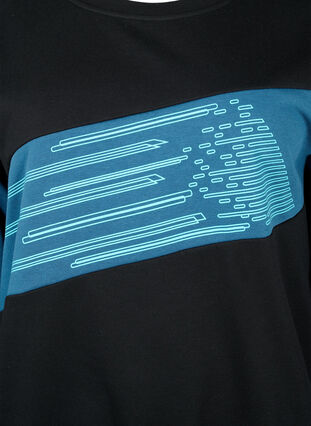 Sweatshirt met sportieve print, Black Comb, Packshot image number 2