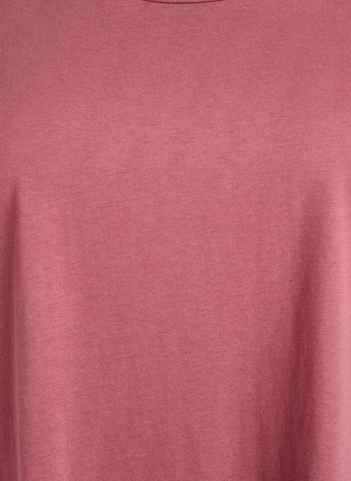 T-shirt met korte mouwen in een katoenmix, Roze, Packshot image number 2