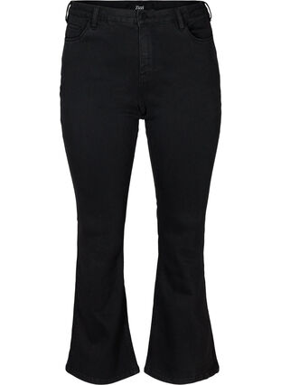 Ellen bootcut jeans met hoge taille, Black, Packshot image number 0