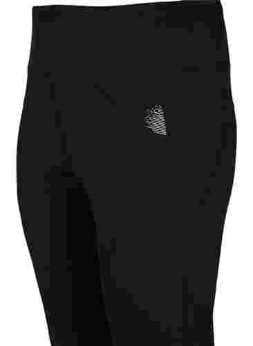 Sportlegging met reflex en fleece aan de binnenkant, Black, Packshot image number 2