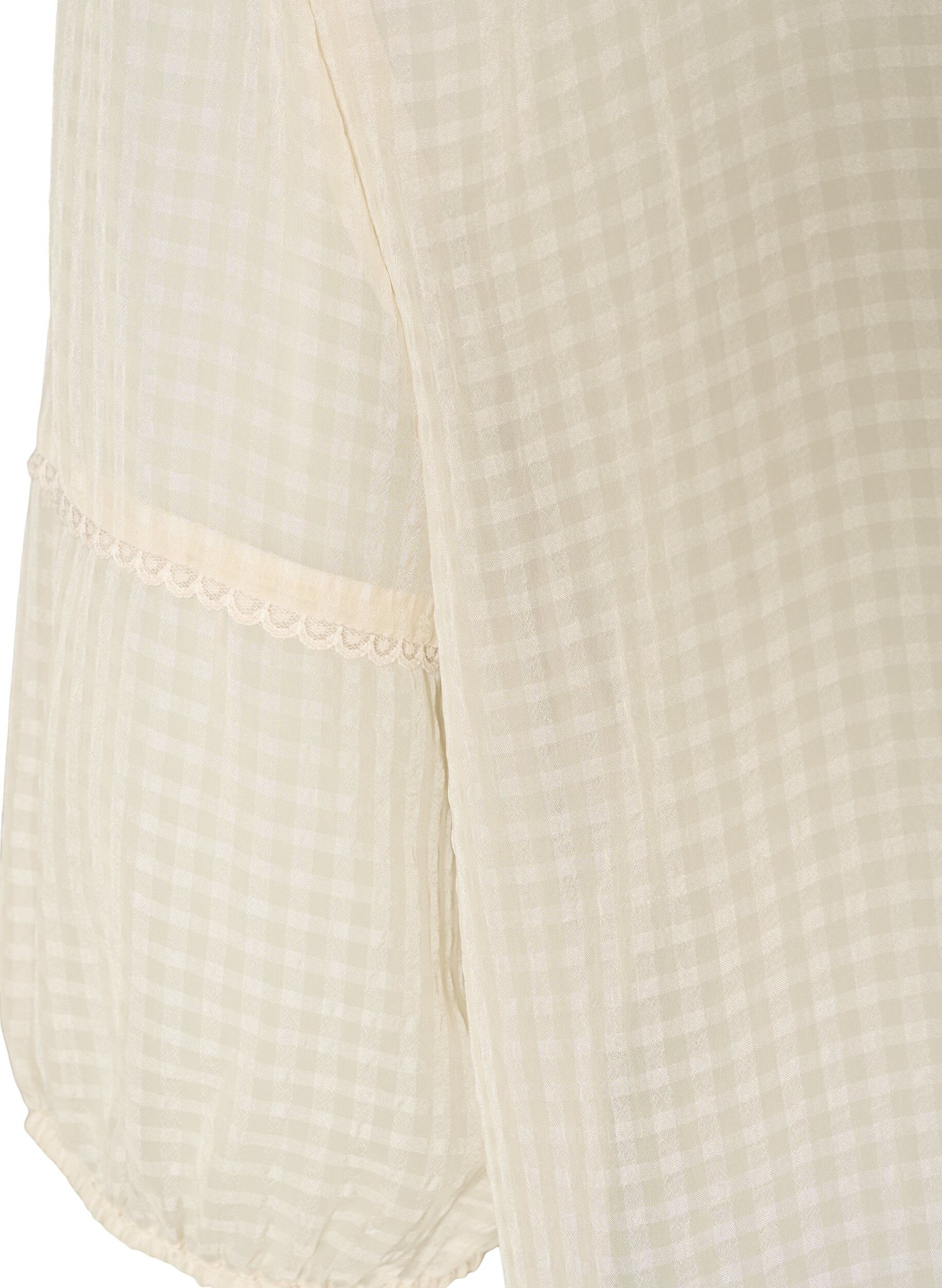 ZizziBlouse in seersucker met strikkoord, Beige, Packshot image number 3