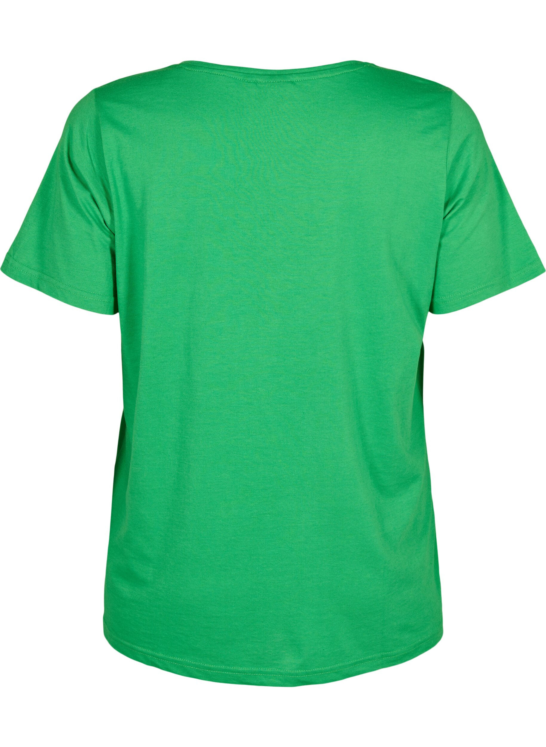 Zizzi FLASH - T-shirt met v-hals, Kelly Green, Packshot image number 1