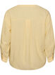 Blouse in linnen en viscose met V-hals, Geel, Packshot image number 1