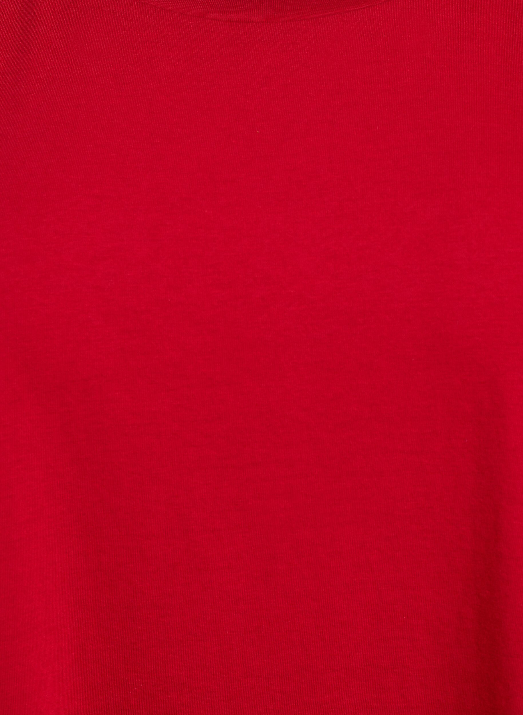 ZizziT-shirt met korte mouwen van katoenmix, Rood, Packshot image number 2