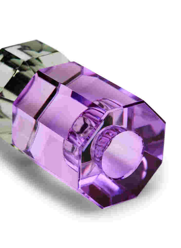 Kristallen kandelaar, Olive/Violet, Packshot image number 3
