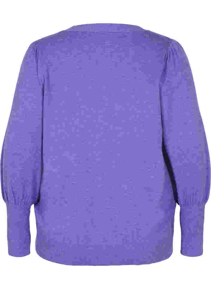 Gebreid vest met knoopsluiting, Purple Opulence Mel., Packshot image number 1