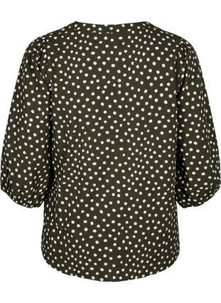 Katoenen blouse met 3/4 mouwen en print, Forest Night Dot, Packshot image number 1