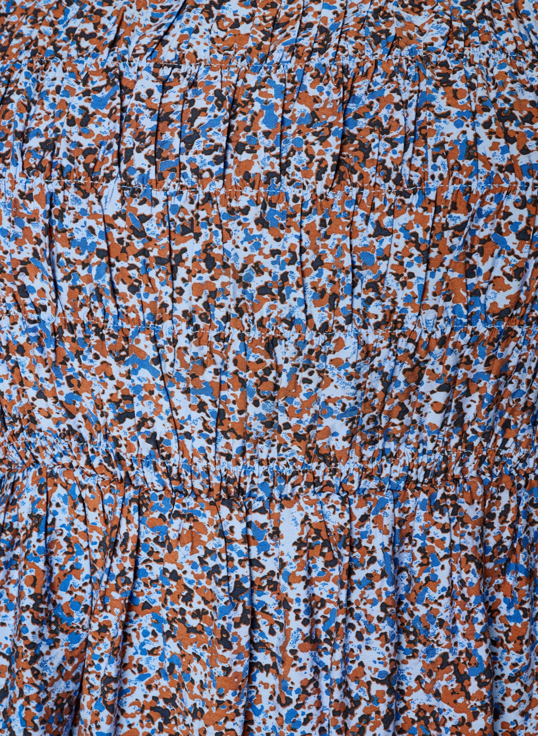 ZizziBlouse met smock en vierkante halslijn, Blauw, Packshot image number 2