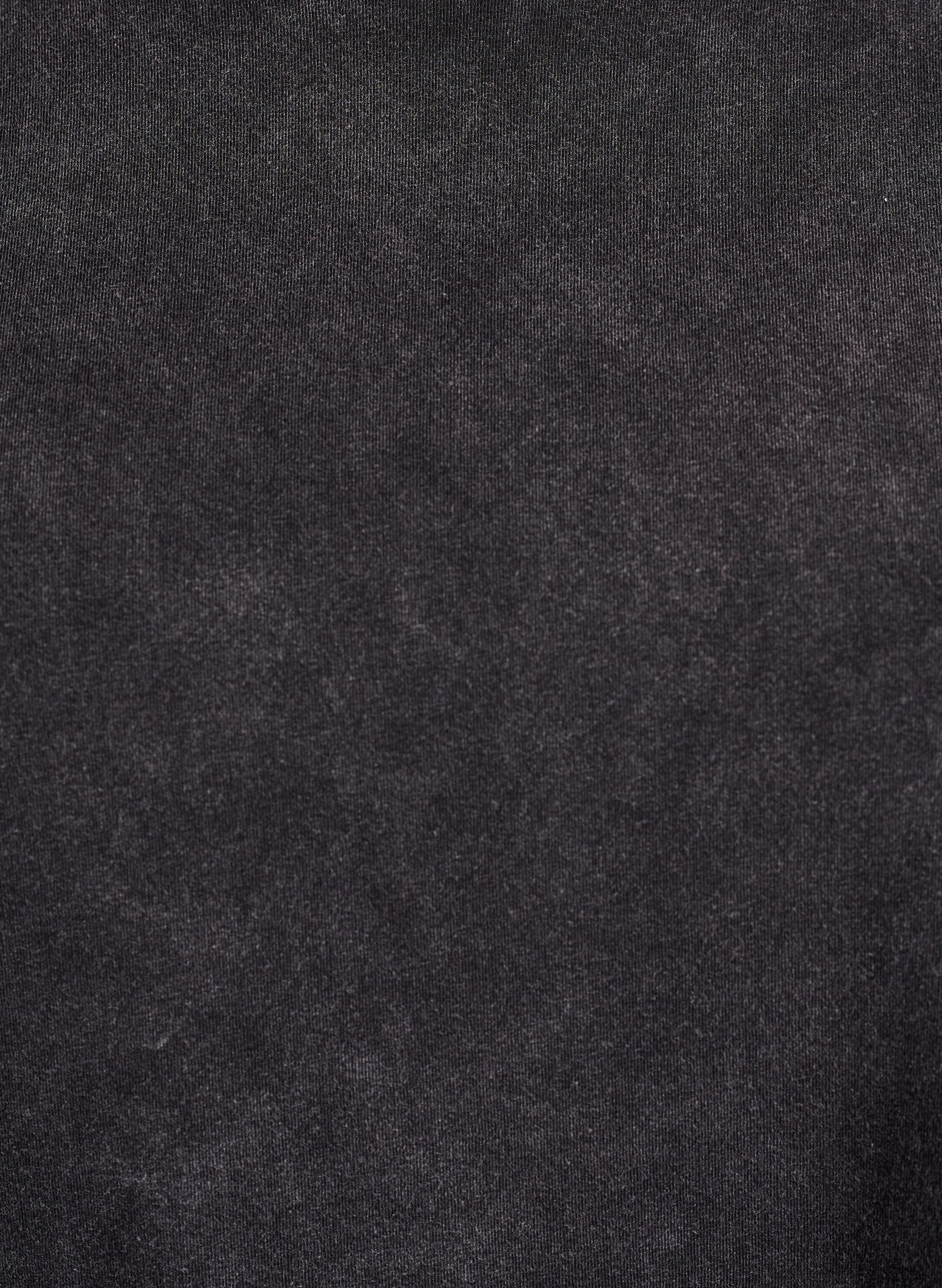 Zizzi Sporty katoenen T-shirt met een gewassen effect, Zwart, Packshot image number 2