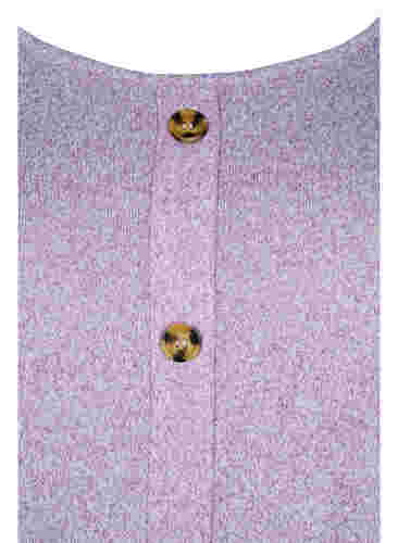 Top met knopen en 3/4-mouwen, Royal Lilac Melange, Packshot image number 2