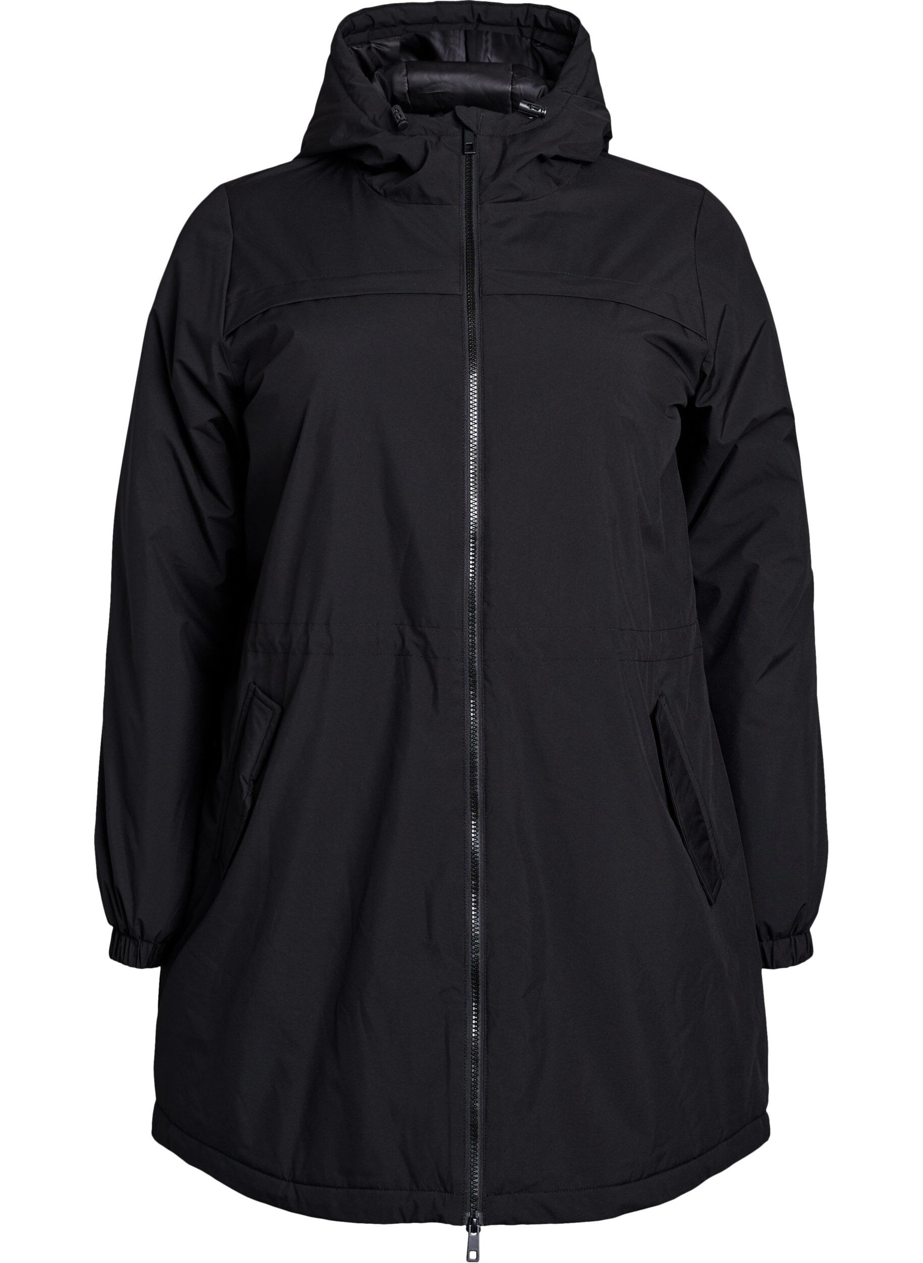 ZizziLichtgewicht gewatteerde parka met een capuchon, Zwart, Packshot image number 0