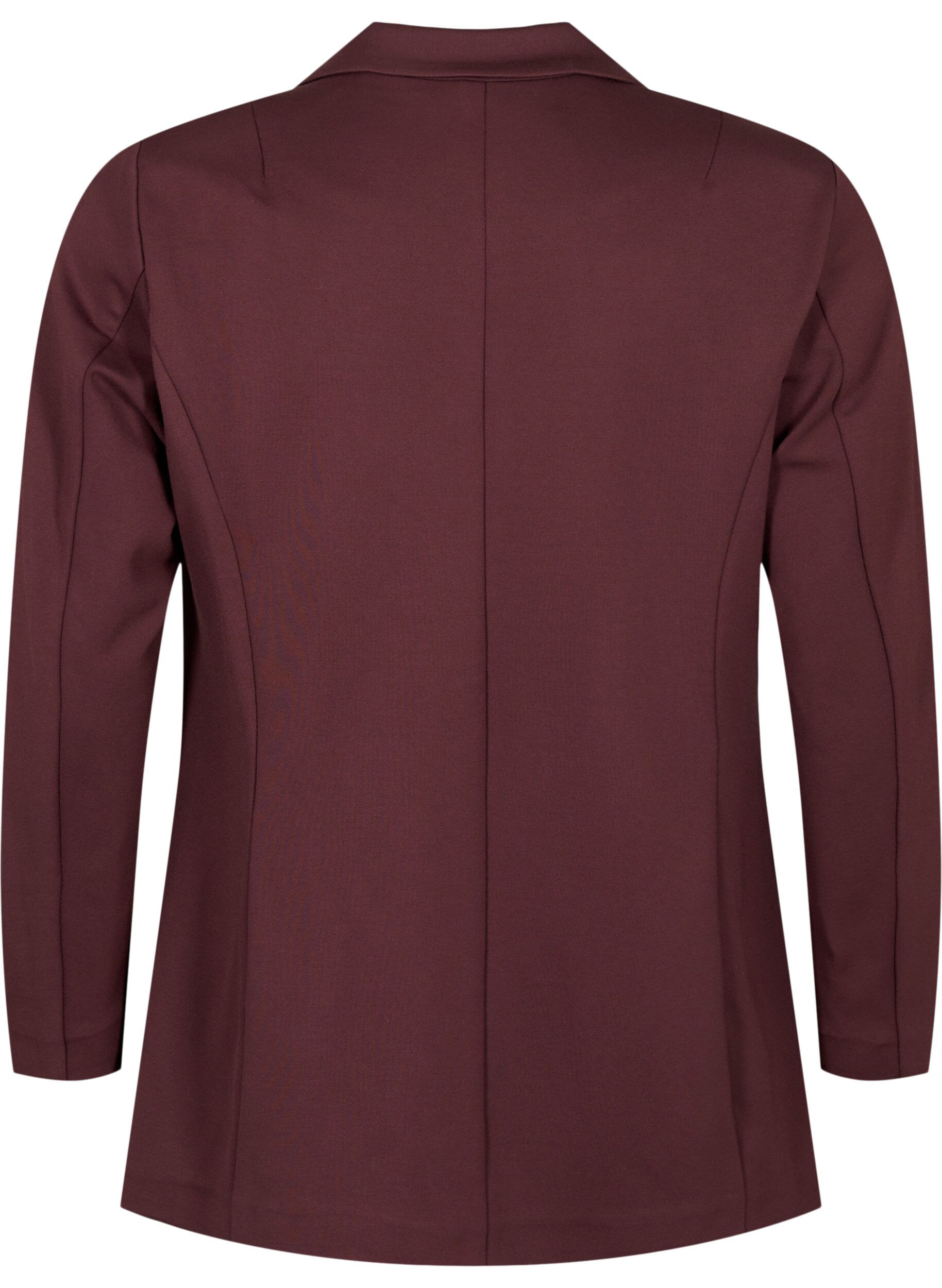 Zizzi Eenvoudige blazer met knoopsluiting, Donker Bordeaux, Packshot image number 1