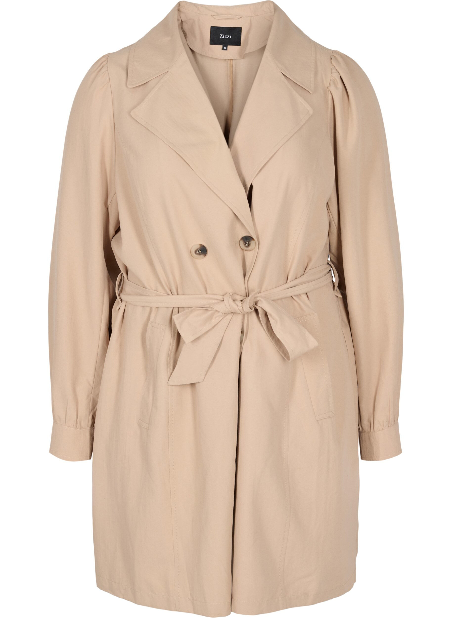 Zizzi Trenchcoat met riem en zakken, Nomad, Packshot image number 0