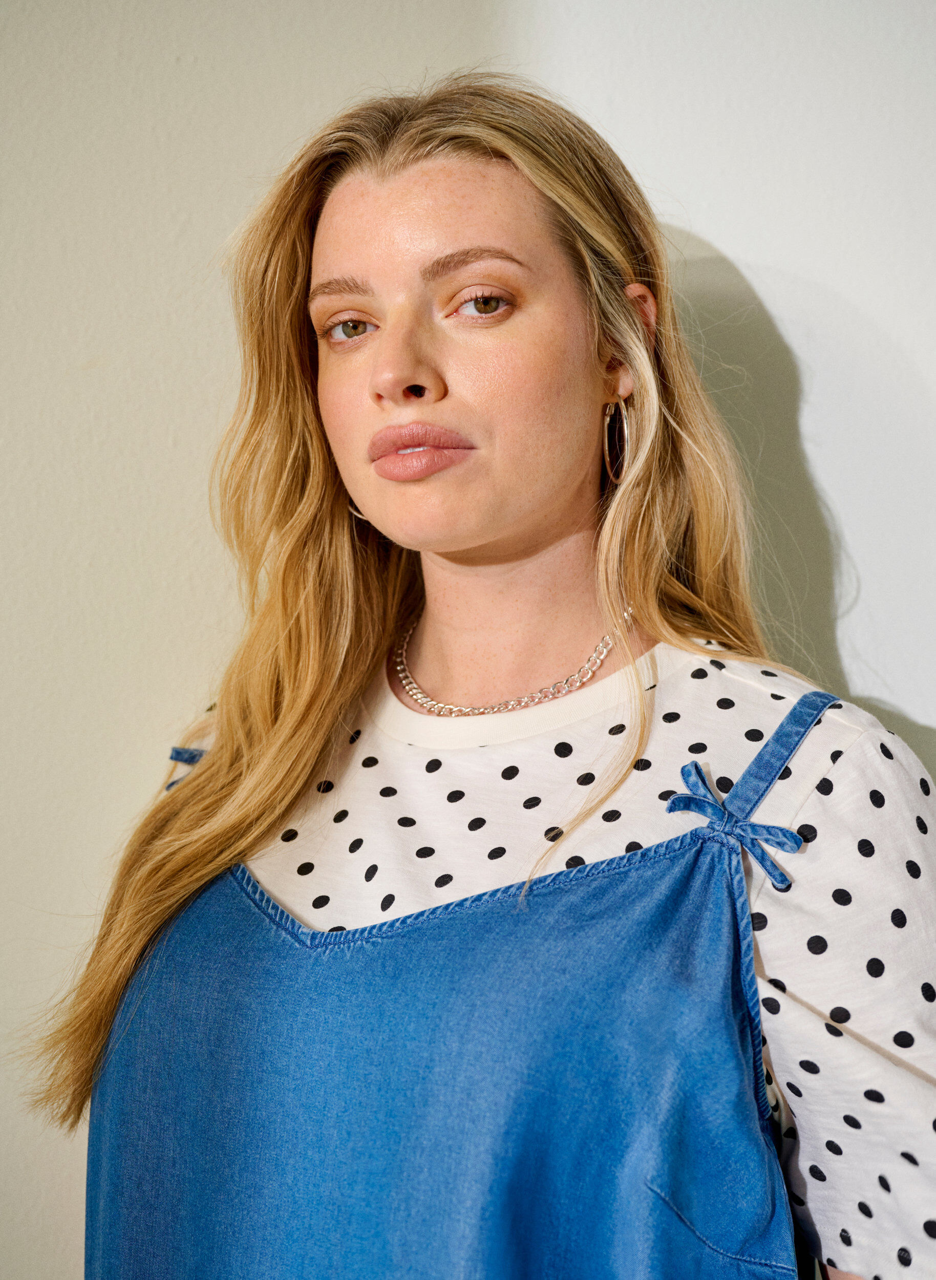 Zizzi Katoenen T-shirt met stippen, Vanille, Image image number 0